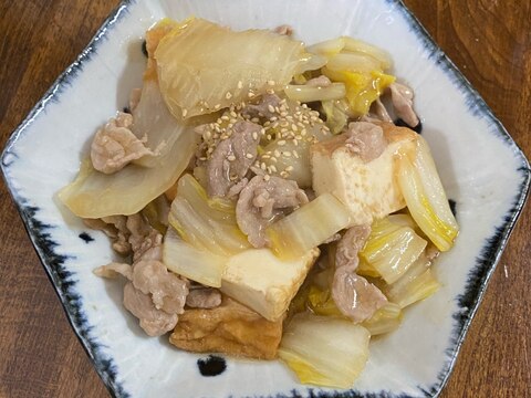 豚肉　白菜　厚揚げ　煮